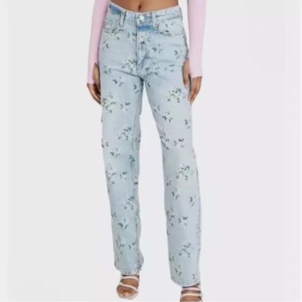 Wild Fable 90s relaxed straight floral print denim jeans - Picture 2 of 9